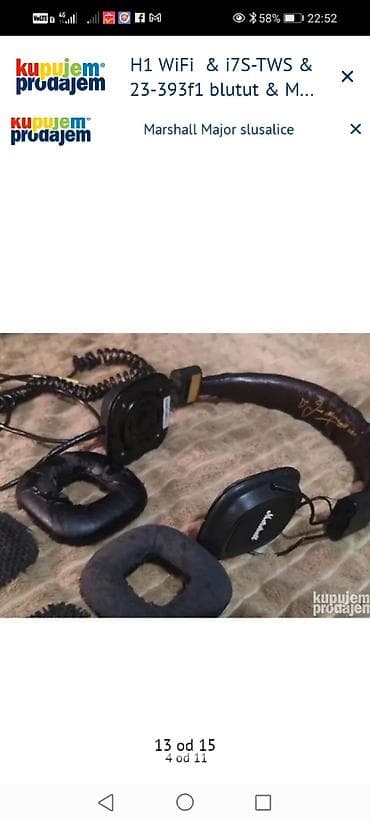 radio linije: Marshall Major žičane slušalice - Model: Marshall Major (on-ear) - — 2