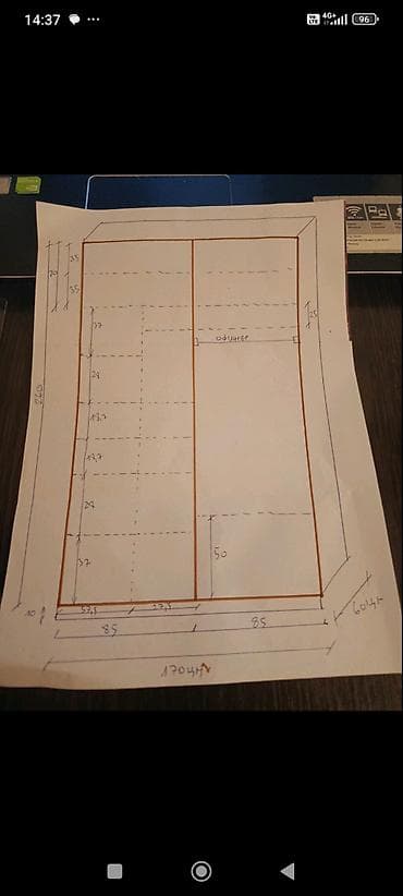 Stilski nameštaj: Izrada Kliznih Plakara po meri nacrtajte na papiru Ormar sa rasporedom — 4