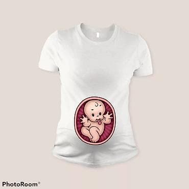 farmerice zenske novi pazar: Trudničke bele majice sa štampom – udobne i duhovite. Model kratki — 4