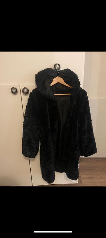 Blazers: L, With lining, Faux fur, color - Black — 1