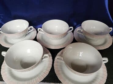 silikonski set za kuhinju: Cinije za supe,corbe itd.Eschenbach porcelan Bavaria 1960g+. Cinije 6 — 7