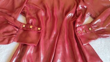 zenske tunike zara: 9Fashion Woman, L, Saten, Jednobojni, bоја - Bordo — 5