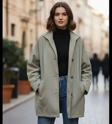 helanke sa stopom: Ženska prolazna jakna/kaput – oversize kroj - Model: ravni, blago — 1