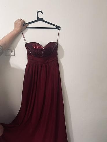 Duga svečana haljina – 2 modela 1) Bordo haljina: - Gornji deo
