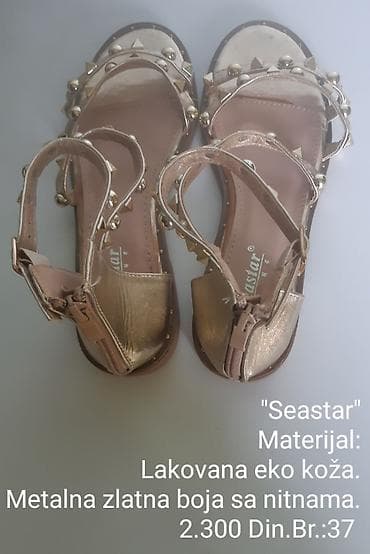 sandale na stiklu broj 35: Seastar sandale - Materijal: lakovana eko koža - Boja: metalna zlatna — 6