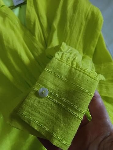 ploom u leskovac: Neon zelena haljina košulja-kroja sa resama – River Island m do l moze — 8