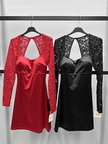 ponco odeca: 🔥Elegantna mini haljina sa čipkastim rukavima po odlicnoj cen- 2200 — 3