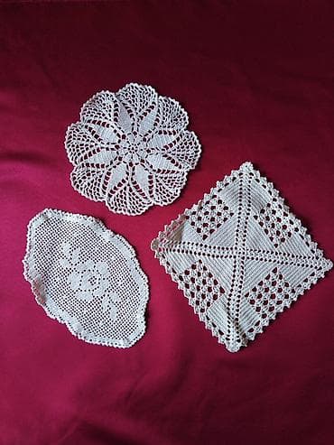 stopa za grede: Ručno hekleni dekorativni miljei – set više komada - Materijal: tanki — 4