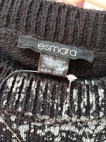 zimski džemperi: Esmara džemper, model sa okruglim izrezom. Boja: crna sa — 2