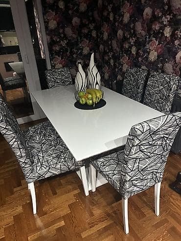 trpezarijski sto za 6 osoba: Trpezarijski set – sto sa 6 stolica - Moderan pravougaoni sto sa — 2
