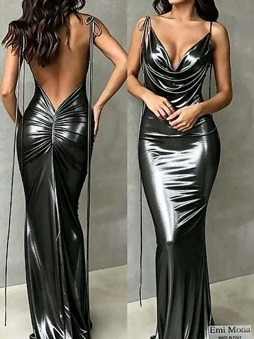 moda haljine: Elegantna duga svečana haljina sa upečatljivim sjajnim efektom — 2
