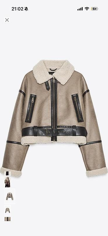 casio sat sa digitronom: ZARA kratka aviator jakna sa veštačkim krznom (shearling stil) - — 3