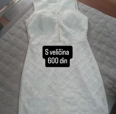 crop top h m: Bela ženska mini haljina bez rukava, sa uskim krojem. Gornji deo — 1