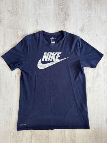mokasine beograd: Majica na kratke rukave, L (EU 52), Nike, bоја - Tamnoplava, Pamuk — 1