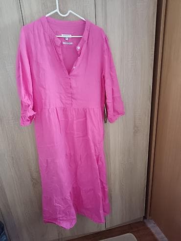 samolepljive etikete: Haljina od lana VICCI – XL - Materijal: 100% lan (etiketa “I LOVE — 1