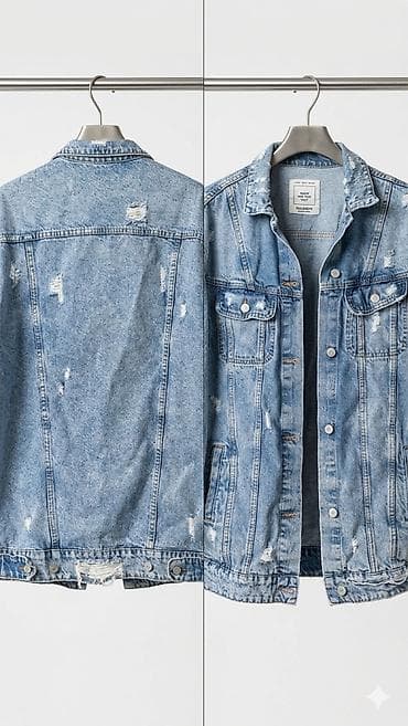 stepane jakne: Džins jakna – svetlo plavi “washed” denim sa diskretnim distressed — 1