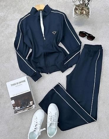 original majica: Ženski komplet trenerke – jakna sa rajsferšlusom i ravne pantalone - — 1