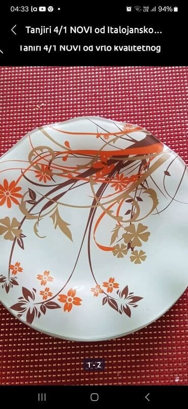 nove doncafe solje: Tanjiri 4/1 NOVI plitki, od Italijanskog debljeg stakla, precnik 20cm — 1