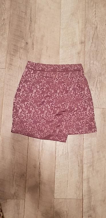 Suknjica na preklop sa cvetnim bordurama brokat sa rajfislusem sa