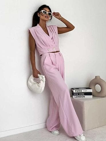 Lične stvari: 🔥Ženski elegantni komplet – prsluk crop i široke pantalone
✅3200 din — 1