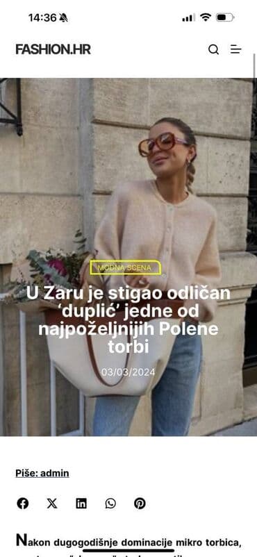 Torbe: Torba za rame, Zara