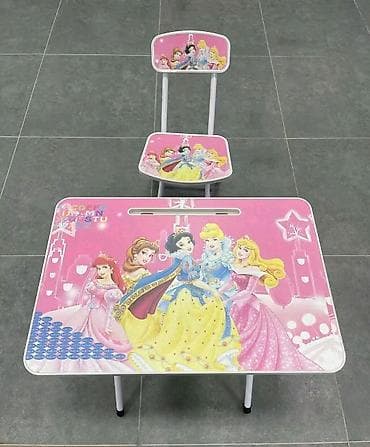 Dušeci: Dečiji set sto + stolica sa motivima crtanih junaka - Praktičan set — 5