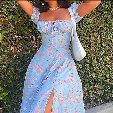 lv patike zenske: Romantična midi/maksi letnja haljina s cvetnim printom - Kroj: struk — 6
