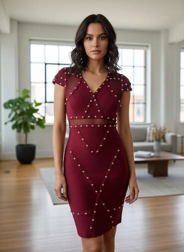 tiffany haljine prolece 2024: S (EU 36), bоја - Crvena, Kratkih rukava — 1