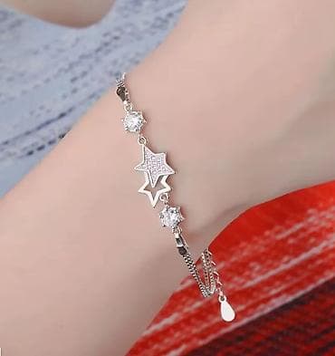 srebrni nakit cena: Srebrna narukvica sa zvezdicama – žig 925 - Materijal: srebro 925 — 1