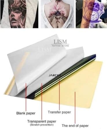 Tattoo transfer papir Cena:200din/komad k Za ručno ili mašinsko na lalafo.rs Tattoo transfer papir Cena:200din/komad k Za ručno ili mašinsko