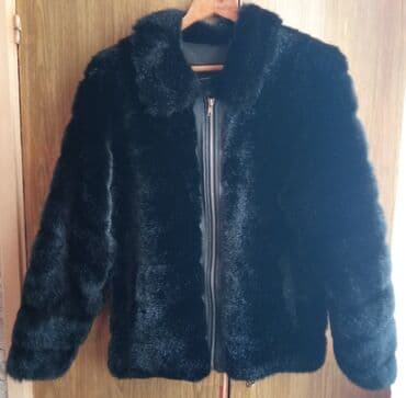 College jackets: XL, With lining, Faux fur, color - Black — 1