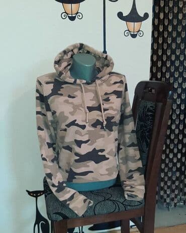 new yorker dukserice zenske: Maskirni duks crop top sa kapuljacom s manji m — 2