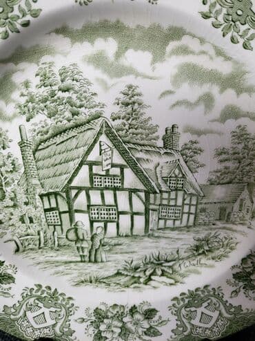 luminarc tanjiri metalac: Tanjir nov rucno graviran Engleska Staffordshire 70te. Tanjir nigde — 5