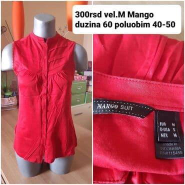 mango haljine 2022: Mango Suit ženska bezrukavna košulja/bluza u jarko crvenoj boji. - — 1