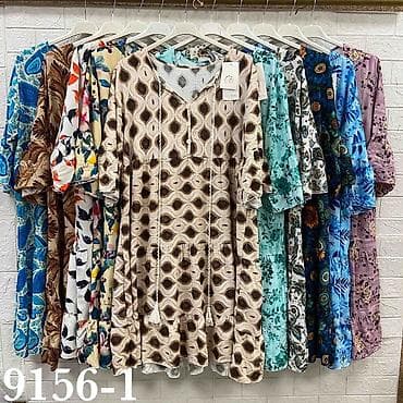 ranac sa tockicima: Haljina midi dužine sa bogatim printom L XL 2XL 3XL 4XL - Kroj — 2