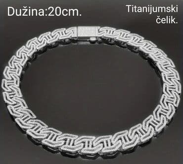 srebro 585: Lančana narukvica, Materijal: Cirkon, Titanijum — 6