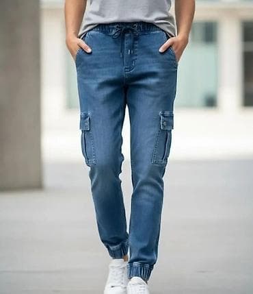 patike n: Ženske cargo jogger farmerke - Materijal: elastični denim koji pruža — 1