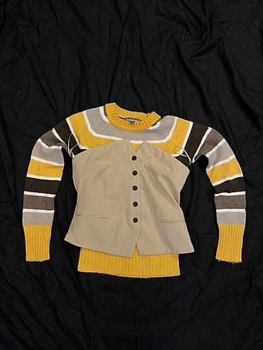 setovi: Džemper sa prugama + bež prsluk/mini sako (2 u 1 set) - Gornji deo — 2