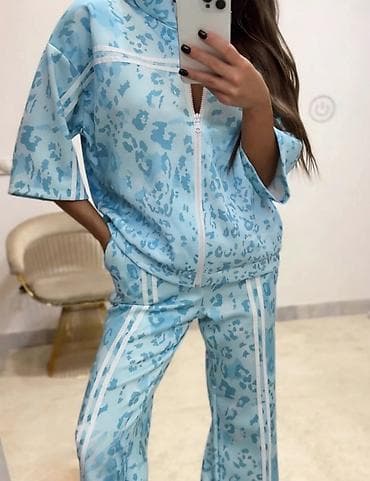 roze kozna jakna: Trenerke komplet sportsko/šik set sa leopard printom. Gornji deo visok — 1