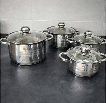 crna orhideja cena: 🔥 8- DELNI SET LONACA ✔ Premium INOKS 18/10 set sa 8 delova ✔ — 2