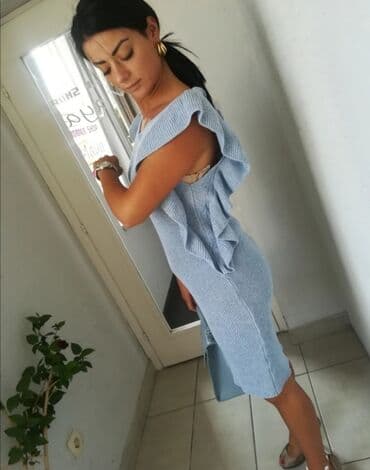 h: M (EU 38), color - Light blue, Short sleeves — 5