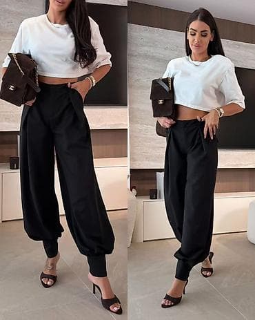 Lične stvari: Ženske elegantne pantalone sa dubokim strukom i širokim nogavicama — 3