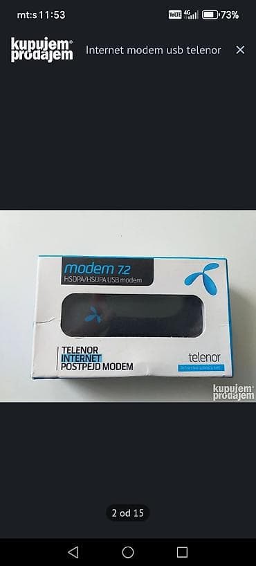 Auto elektronika: Telenor USB internet modem – HSDPA/HSUPA 7.2 Mbps - Model iz Telenor — 1