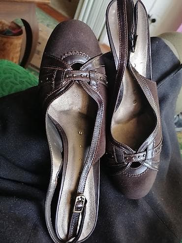 gerry weber beograd: Ženske cipele na potpeticu, braon boje. - Model: slingback (kaiš oko — 1