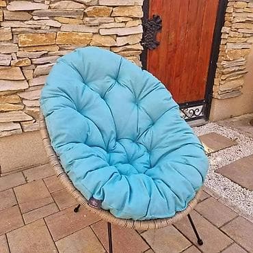 ormar za nakit lidl: Okrugla „papasan“ stolica sa debelim jastukom - Udobna lounge stolica — 4