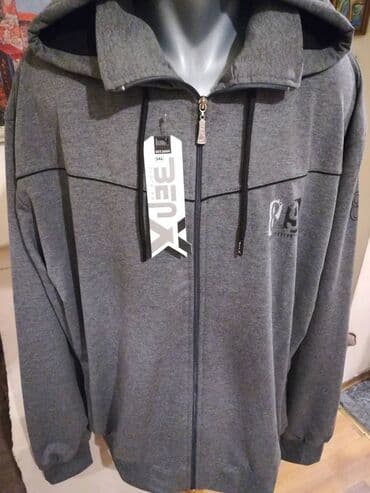 velicine pantalona: Novi muski duks sa kapuljacom u velikom broju Benx 5XL Sivi — 4