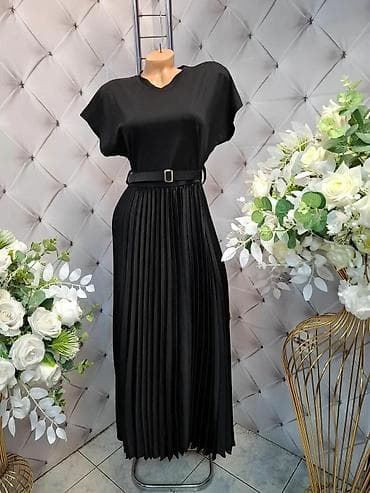 vitafon t: Elegantna plisirana maxi haljina sa kaišem - Silueta: gornji deo kao — 2