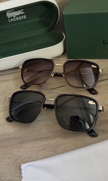 mona torbica m: Lacoste muške sunčane naočare – pravougaoni model sa metalno-acetatnim — 3