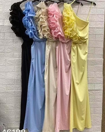 riselje haljine: Elegantna duga haljina na jedno rame - Kroj: uska silueta, maxi — 7