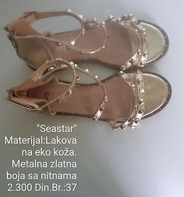 sandale na stiklu broj 35: Seastar sandale - Materijal: lakovana eko koža - Boja: metalna zlatna — 8